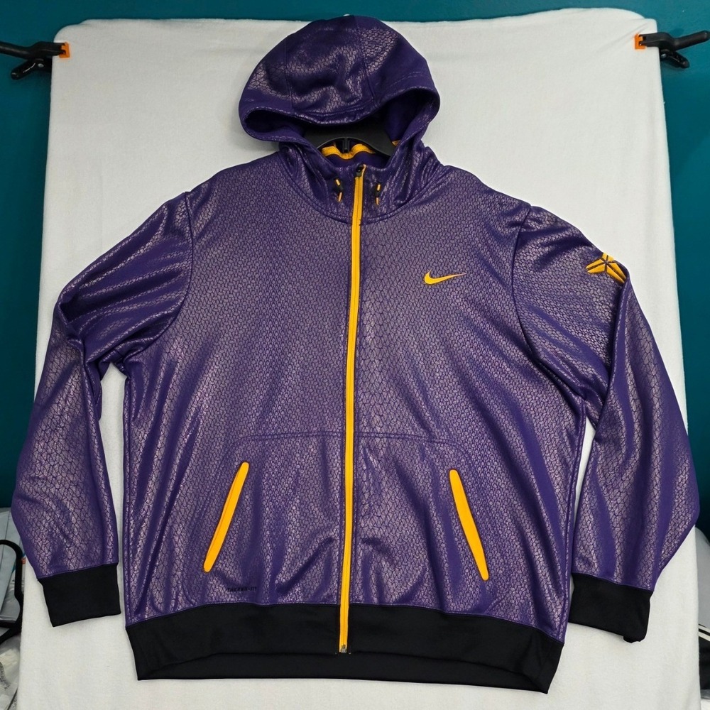 Nike Kobe Bryant Mamba Hoodie 2XL Purple Snakeskin Therma-FIT Zip 545382-547